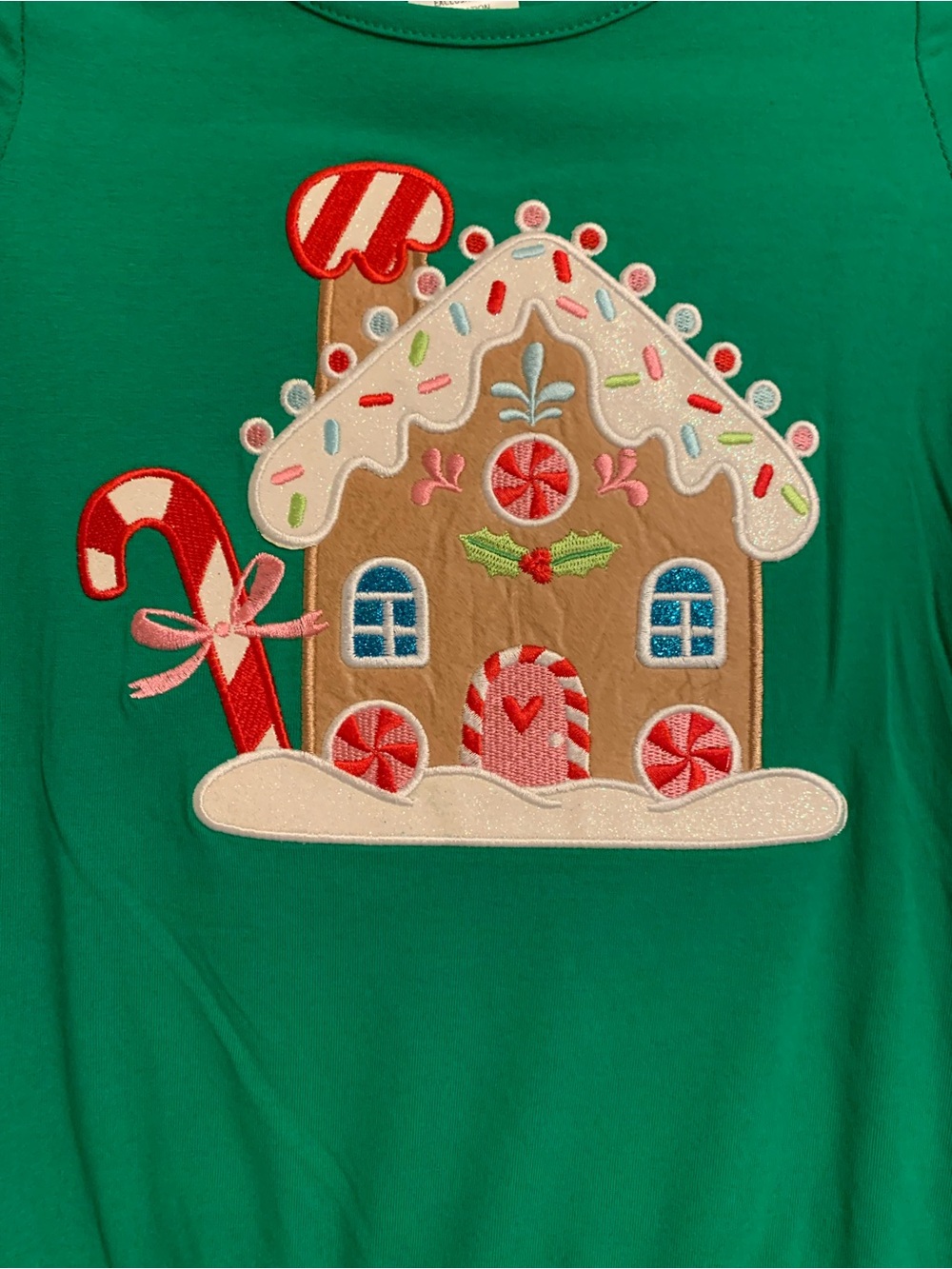 Girls Holiday Gingerbread Ruffle Set - Green - Picture 3 of 10